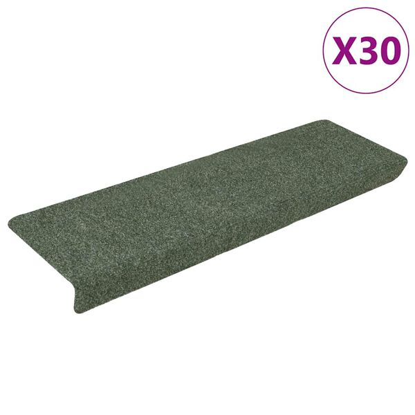 vidaXL Stufenmatten Selbstklebend 30 Stk. 65x21x4 cm Gr&uuml;n Rechteckiger Rand