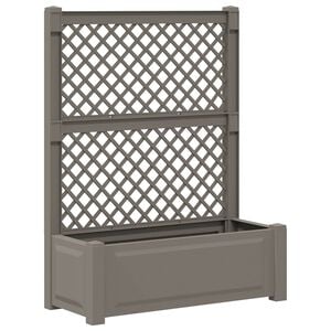 vidaXL Gro&szlig;er Pflanzer mit Rankgitter Grau 99,5 x 43 x 133,5 cm PP