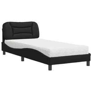 vidaXL Bett mit Matratze "Hvar" Schwarz 80x200 cm Kunstleder