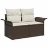 vidaXL Garten-Sofa-Set mit Kissen mit Speicher 5 pcs Braun Poly Rattan