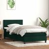 vidaXL Boxspringbett mit Matratze Dunkelgr&uuml;n 90x210 cm Samt