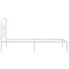 vidaXL Bettgestell mit Kopfteil Metall Wei&szlig; 90x200 cm