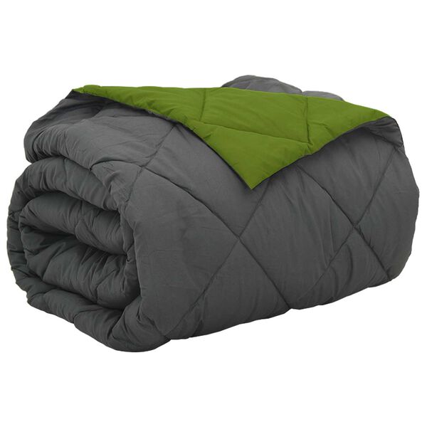 vidaXL Ganzjahresbettdecke Gr&uuml;n und Anthrazit 240 x 260 cm Mikrofaser