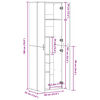 vidaXL Highboard Grau Sonoma 60x35x180 cm Holzwerkstoff
