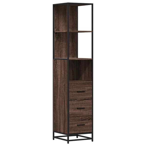 vidaXL Badschrank Braun Eichen-Optik 35x37,5x166 cm Holzwerkstoff