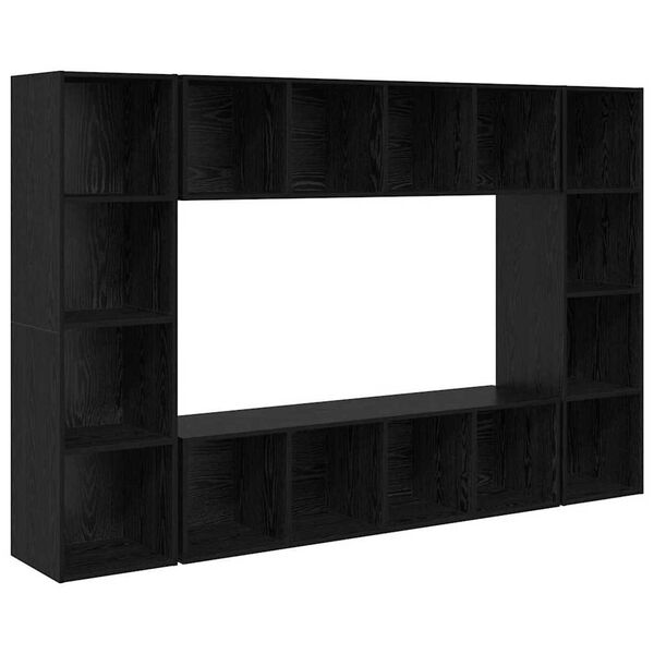 vidaXL TV-Schrankset 4 pcs Schwarz 37 x 37 x 142,5 cm Holzwerkstoff