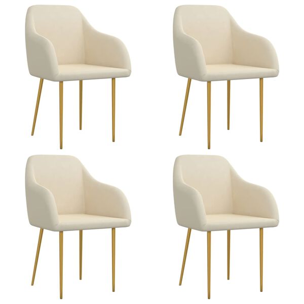 vidaXL Esszimmerst&uuml;hle 4 Stk. Creme Samt