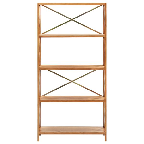 vidaXL Regal mit 5 B&ouml;den 80x30x163,5 cm Massivholz Eiche