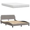vidaXL Bett mit Matratze "Hanko" Taupe 140x190 cm Stoff