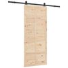 vidaXL Schiebet&uuml;r Braun 90 x 208 cm Massives Kiefernholz