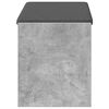 vidaXL Flurbank mit Kissen mit Regal Betongrau 83 x 38 x 45 cm