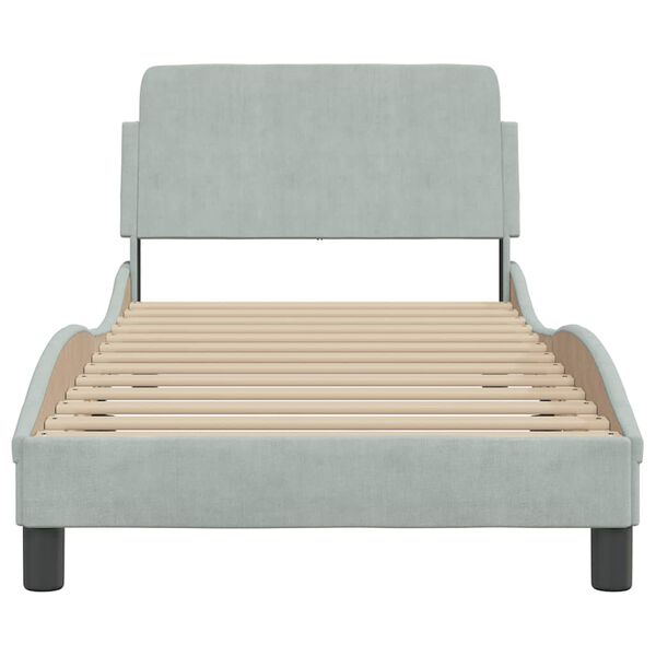 vidaXL Bettgestell "Dover" Hellgrau 80x200 cm Samt