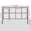 vidaXL Gartentor mit Pfosten Stahl 350 x 120 cm Anthrazit