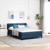 vidaXL Boxspringbett mit Matratze mit Kopfteil Blau 160 x 200 cm Stoff