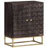 vidaXL Sideboard Schwarz 60x35x75 cm Massivholz Mango