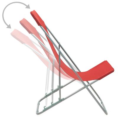 vidaXL Klappbare Strandstühle 2 Stk. Stahl und Oxford-Gewebe Rot