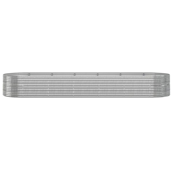 vidaXL Hochbeet Pulverbeschichteter Stahl 510x140x68 cm Silbern