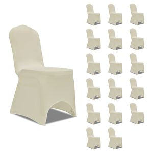 vidaXL Stretch-Stuhlhussen Creme 18 Stk.