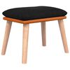 vidaXL Schaukelsessel mit Hocker Schwarz Stoff