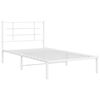 vidaXL Bettgestell mit Kopfteil Metall Wei&szlig; 100x190 cm