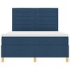 vidaXL LED Boxspringbett mit Matratze Blau 140 x 200 cm Stoff
