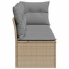 vidaXL Gartensofa mit Kissen 3-Sitzer Beige Poly Rattan