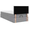 vidaXL Ottomane Bett mit Matratze & LEDs Hellgrau 90x200 cm Stoff
