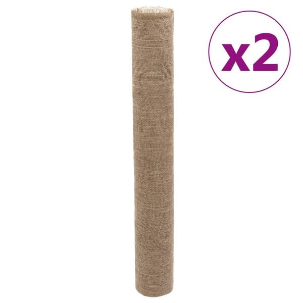 vidaXL Jute-Rollen 2 Stk. 1x50 m 100 % Jute 200 g/m&sup2;