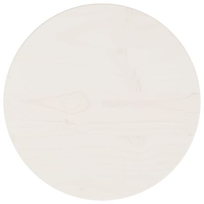 vidaXL Tischplatte Weiß Ø30x2,5 cm Massivholz Kiefer