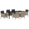 vidaXL Garten Essgruppe 7 Stk. Hellgrau Poly-Rattan