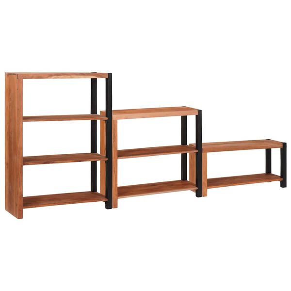 vidaXL B&uuml;cherregal 3 pcs Braun 80 x 30 x 110 cm Massivholz Akazie