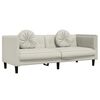 vidaXL Sofa mit Kissen 3-Sitzer Creme Samt