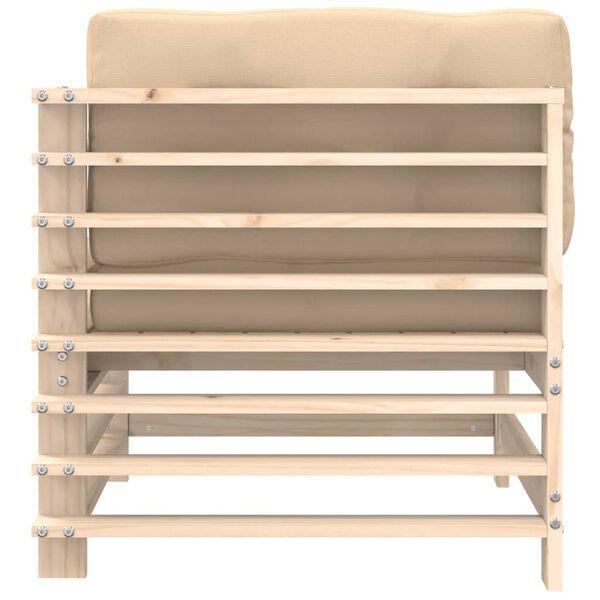 vidaXL Ecksofa mit Kissen Massivholz Kiefer