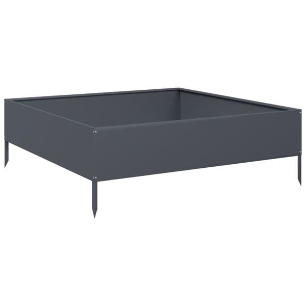 vidaXL Hochbeet Anthrazit 100x100x33,5 cm Stahl