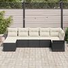 vidaXL Gartensofa-set mit Kissen 7 pcs Schwarz Poly-Rattan