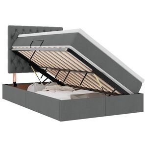 vidaXL LED-Speicherbett mit Matratze Dunkelgrau 120 x 200 cm Stoff