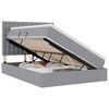vidaXL Aufbewahrungsbett mit Matratze Hellgrau 140 x 190 cm Polyester