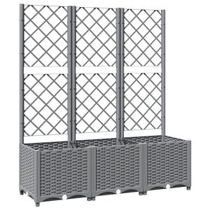 vidaXL Pflanzk&uuml;bel mit Rankgitter Hellgrau 120x40x136 cm PP