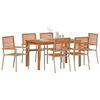 vidaXL Garten Essgruppe 7 pcs Beige Massivholz Akazie