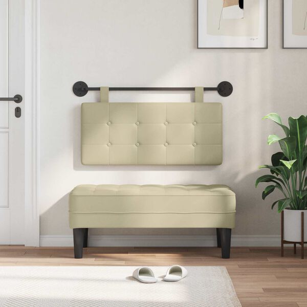 vidaXL H&auml;ngevorderseite Wandmontiert Creme 100 x 55 x 5 cm Kunstleder