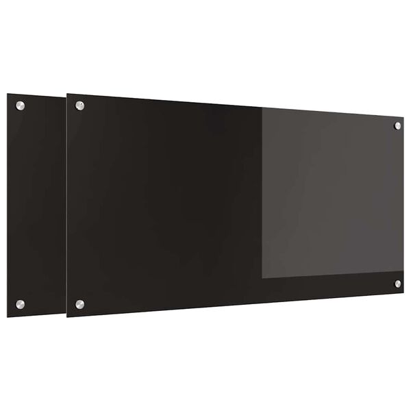 vidaXL Küchenrückwand Schwarz 100 x 50 cm Gehärtetes Glas