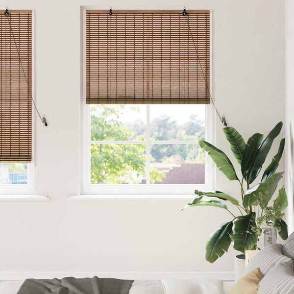 vidaXL Rollo mit Vorh&auml;ngen Braun 100 x 220 cm Bambus