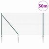 vidaXL Zaunpfosten Gr&uuml;n 50 x 1,2 m (16 x 16 mm Netz) Stahl und PVC
