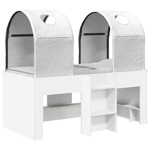 vidaXL Bett mit Tunnel 3 stk. Wei&szlig; Holzwerkstoff