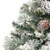 vidaXL Weihnachtsbaum mit Beleuchtung Schnee und Zapfen 150 cm PVC&PE