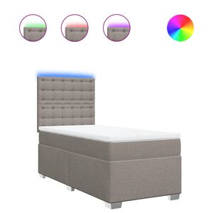 vidaXL Boxspringbett mit Matratze Taupe 80x200 cm Stoff