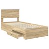 vidaXL Bettrahmen mit Kopfteil Sonoma-Eiche 90 x 190 cm Holzwerkstoff
