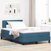 vidaXL LED Boxspringbett mit Matratze Dunkelblau 120 x 190 cm Samt