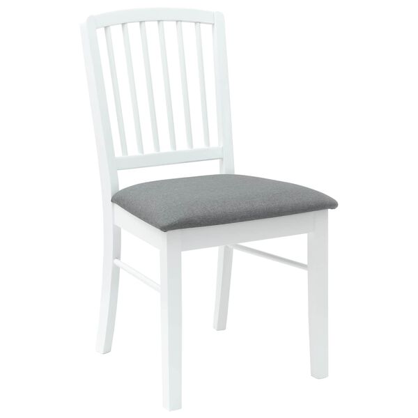 vidaXL Esszimmerst&uuml;hle 2 pcs Wei&szlig; 50 x 52,5 x 91 cm Massives Gummiholz