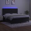 vidaXL Boxspringbett mit Matratze & LED Schwarz 180x200 cm Samt